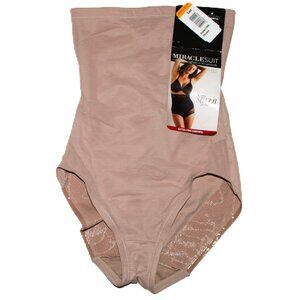 Miraclesuit Shapewear Firm Sheer Shaping Hi-Waist Brief 2785 NWT Beige Small